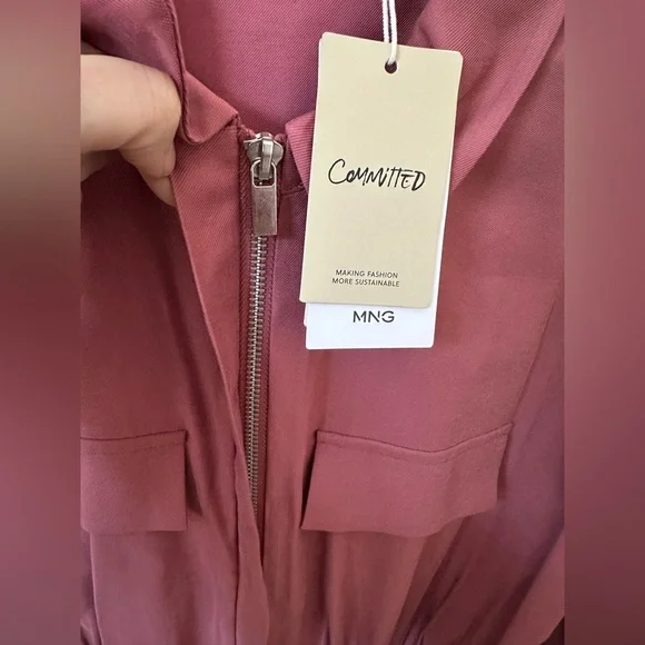 Mango Dusty Rose Zip-Up jumpsuit🩷 - Picture 7 of 10